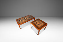 Load image into Gallery viewer, Set of Two Danish Modern Coffee Table w/ Matching Side Table in Teak w/ Ceramic Tile Mosaic Inlay by Johannes Andersen, Denmark, c. 1970's-ABT Modern
