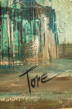 Load image into Gallery viewer, Signed Mid-Century Modern Abstract Surrealism Cityscape Oil on Canvas Painting (Framed), USA, c. 1950's-ABT Modern