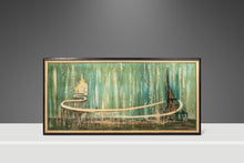 Load image into Gallery viewer, Signed Mid-Century Modern Abstract Surrealism Cityscape Oil on Canvas Painting (Framed), USA, c. 1950's-ABT Modern