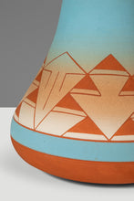Load image into Gallery viewer, Signed Vintage South West Native American Sioux Unglazed Clay Etched-Pottery Vase / Vessel, USA, c. 1980s-ABT Modern