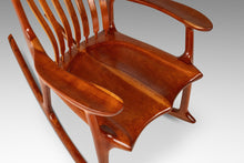 Load image into Gallery viewer, Studio Craft Sculptural Rocking Chair in Solid Cherry Wood Attributed to Hal Taylor after Sam Maloof and James Krenov, USA, c. 1980's-ABT Modern