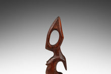 Load image into Gallery viewer, Substantial (2 ft) Mid-Century Modern Abstract Pregnant Humanoid Sculpture Carved from Solid Mahogany, West Africa, c. 1970's-ABT Modern