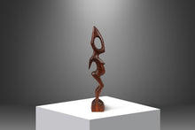 Load image into Gallery viewer, Substantial (2 ft) Mid-Century Modern Abstract Pregnant Humanoid Sculpture Carved from Solid Mahogany, West Africa, c. 1970's-ABT Modern