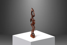 Load image into Gallery viewer, Substantial (2 ft) Mid-Century Modern Abstract Pregnant Humanoid Sculpture Carved from Solid Mahogany, West Africa, c. 1970's-ABT Modern