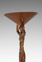 Load image into Gallery viewer, Substantial Art Deco Inspired 6ft Freestanding Bronze Female Form Torchiere Floor Lamp After Alberto Gicametti, c. 1970s-ABT Modern