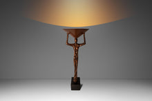 Load image into Gallery viewer, Substantial Art Deco Inspired 6ft Freestanding Bronze Female Form Torchiere Floor Lamp After Alberto Gicametti, c. 1970s-ABT Modern