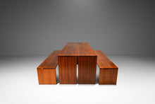 Load image into Gallery viewer, Substantial Handmade Minimalist MCM Custom-Made Studio / Gallery Dining Table w/ Matching Benches Set in Walnut, USA, c. 1980s-ABT Modern