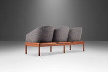 Load image into Gallery viewer, Three (3) Seat & Two (2) Three (3) Seat & Two (2) Seat Modular Benches in Walnut & New Charcoal Tweed Attributed to Arthur Umanoff, USA, c. 1960'sSeat Modular Benches in Walnut & New Charcoal Tweed Attributed to Arthur Umanoff, USA, c. 1960's-ABT Modern