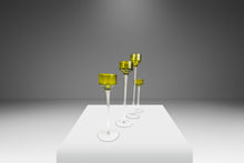 Load image into Gallery viewer, Title: Set of Four (4) Italian Modern Elongated Blown Glass Two-Tone Candlestick Holders (Varying Sized), Italy, c. 1970's-ABT Modern