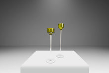 Load image into Gallery viewer, Title: Set of Four (4) Italian Modern Elongated Blown Glass Two-Tone Candlestick Holders (Varying Sized), Italy, c. 1970's-ABT Modern