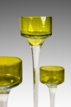 Load image into Gallery viewer, Title: Set of Four (4) Italian Modern Elongated Blown Glass Two-Tone Candlestick Holders (Varying Sized), Italy, c. 1970's-ABT Modern