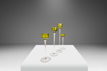 Load image into Gallery viewer, Title: Set of Four (4) Italian Modern Elongated Blown Glass Two-Tone Candlestick Holders (Varying Sized), Italy, c. 1970's-ABT Modern