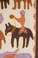 Load image into Gallery viewer, Vintage Hand-Stitched Kanduri Cloth with Animal and Tree of Life Appliqué, India, c. 1950s-ABT Modern