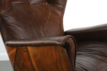 Load image into Gallery viewer, Wingback Mr. Chair by Mulhauser for Plycraft Lounge Chair and Ottoman in Brown Leather-ABT Modern