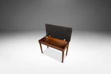 Load image into Gallery viewer, Mid-Century Modern Piano Bench in Walnut & New Leather by Manual Arts Paired Well w/ Baldwin Acrosonic Piano, USA, c. 1960's