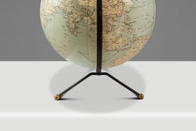 Load image into Gallery viewer, Mid-Century Modern Space Age Inflatable Table Top Globe w/ Metal Stand by C.S. and Hammond & Co. , USA, c. 1950s
