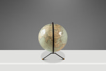 Load image into Gallery viewer, Mid-Century Modern Space Age Inflatable Table Top Globe w/ Metal Stand by C.S. and Hammond & Co. , USA, c. 1950s