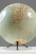 Load image into Gallery viewer, Mid-Century Modern Space Age Inflatable Table Top Globe w/ Metal Stand by C.S. and Hammond & Co. , USA, c. 1950s