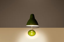 Load image into Gallery viewer, Mid-Century Modern Industrial Patinaed Adjustable Height Desk Table Lamp in Army Green, c. 1960s