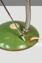 Load image into Gallery viewer, Mid-Century Modern Industrial Patinaed Adjustable Height Desk Table Lamp in Army Green, c. 1960s