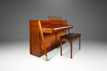 Load image into Gallery viewer, Mid-Century Modern Piano Bench in Walnut & New Leather by Manual Arts Paired Well w/ Baldwin Acrosonic Piano, USA, c. 1960's