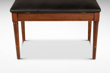 Load image into Gallery viewer, Mid-Century Modern Piano Bench in Walnut & New Leather by Manual Arts Paired Well w/ Baldwin Acrosonic Piano, USA, c. 1960's