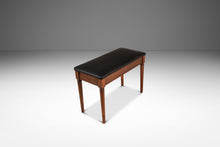 Load image into Gallery viewer, Mid-Century Modern Piano Bench in Walnut & New Leather by Manual Arts Paired Well w/ Baldwin Acrosonic Piano, USA, c. 1960's