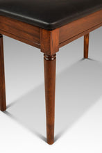 Load image into Gallery viewer, Mid-Century Modern Piano Bench in Walnut & New Leather by Manual Arts Paired Well w/ Baldwin Acrosonic Piano, USA, c. 1960's