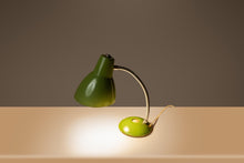 Load image into Gallery viewer, Mid-Century Modern Industrial Patinaed Adjustable Height Desk Table Lamp in Army Green, c. 1960s
