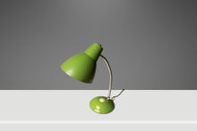 Load image into Gallery viewer, Mid-Century Modern Industrial Patinaed Adjustable Height Desk Table Lamp in Army Green, c. 1960s
