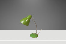 Load image into Gallery viewer, Mid-Century Modern Industrial Patinaed Adjustable Height Desk Table Lamp in Army Green, c. 1960s