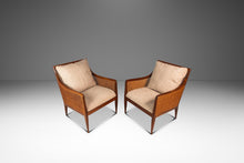 Load image into Gallery viewer, Set of Two (2) Rare Mid-Century Modern Caned Lounge Chairs in Walnut by Kipp Stewart for Directional, USA, c. 1950s