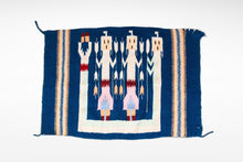 Load image into Gallery viewer, Vintage Native American Navajo Yei Hand-Woven Tapestry Throw Rug Wall Folk Art in Wool, USA, c. 1970s