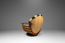 Load image into Gallery viewer, Set of Two (2) Art Deco Organic Modern "Luxor" Armchair / Lounge Chairs in Leather, Spruce & Palmwood by Pacific Green, Australia, c. 2000s