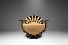 Load image into Gallery viewer, Set of Two (2) Art Deco Organic Modern "Luxor" Armchair / Lounge Chairs in Leather, Spruce & Palmwood by Pacific Green, Australia, c. 2000s