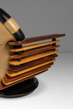 Load image into Gallery viewer, Set of Two (2) Art Deco Organic Modern "Luxor" Armchair / Lounge Chairs in Leather, Spruce & Palmwood by Pacific Green, Australia, c. 2000s