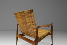 Load image into Gallery viewer, Early Set of Two ( 2 ) Finn Juhl Model SW96 Lounge Chairs in Teak, Oak, and Caning for Søren Willadsen, Denmark, c. 1950s