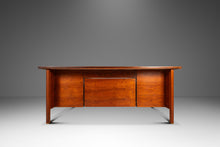 Load image into Gallery viewer, Rare Restored Substantial Mid-Century Modern Executive Desk in Walnut by Edward Wormley for Dunbar, USA, c. 1950s