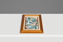 Load image into Gallery viewer, Framed / Signed Mid-Century Modern Geometric Abstraction Oil on Canvas Painting by Fred Blassingham, USA, c. 1980s