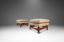 Load image into Gallery viewer, Set of Two (2) Restored Mid-Century Modern Ottomans / Footstools in Oak in the Manner of Adrian Pearsall, USA, c. 1960s