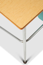 Load image into Gallery viewer, Mid-Century Modern Industrial Writer's Desk / Computer Desk w/ Adjustable Height Desk Top in Chrome & Metal, USA, c. 1970s