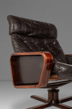 Load image into Gallery viewer, Scandinavian Modern Lounge Chair and Ottoman Set in Beech & Leather by Soda Galvano for Vatne Mobler, Norway, c. 1970s-ABT Modern