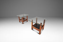 Load image into Gallery viewer, Set of Two (2) Tubular Glass-Top End Tables After Adrian Pearsall for Craft Associates, c. 1960s