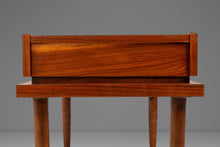 Load image into Gallery viewer, Set of Two (2) Mid-Century Modern "Step" End Tables in Walnut w/ Storage Drawers by American of Martinsville, USA, c. 1960s