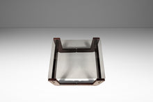 Load image into Gallery viewer, Mid-Century Brazilian Modern Brutalist End Table w/ Smoked Glass Top in Jacaranda by Percival Lafer, Brazil, c. 1970s
