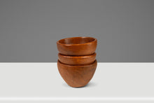 Load image into Gallery viewer, Set of Four ( 4 ) Mid-Century Organic Modern Wood-Turned Salad / Serving Bowls in Solid Burmese Teak, c. 1970's