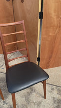Load and play video in Gallery viewer, Set of Four (4) Danish Modern "Lis" Ladderback Dining Chairs in Teak by Niels Koefoed for Koefoeds Hornslet, Denmark, c. 1960's