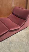 Load and play video in Gallery viewer, Mid-Century Post Modern Hollywood Regency "Wave" Chaise Lounge in Salmon Pink Velvet, USA, c. 1986