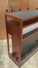 Load and play video in Gallery viewer, Rare Danish Mid-Century Modern Dry Bar in Teak w/ Leather Top by Knud Bent for Dyrlund, Denmark, c. 1960s
