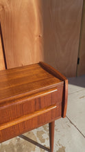 Load and play video in Gallery viewer, Petite Danish Mid-Century Modern 2-Drawer Side / Accent Table in Teak, Denmark, c. 1960's